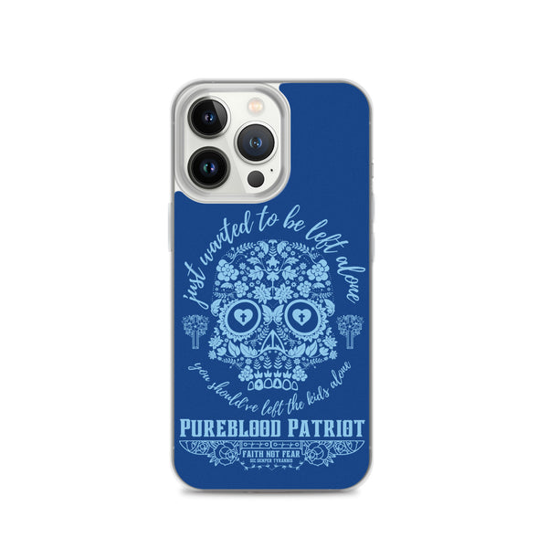 iPhone Case Pureblood Skull Script - LtBlue/Blue