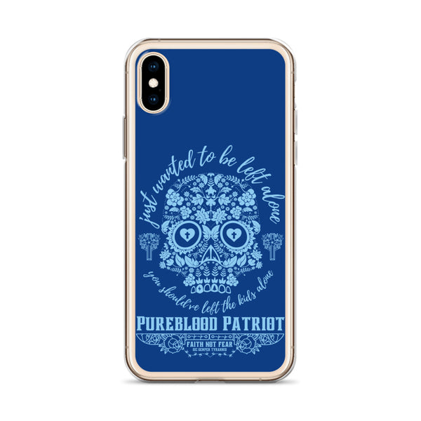 iPhone Case Pureblood Skull Script - LtBlue/Blue