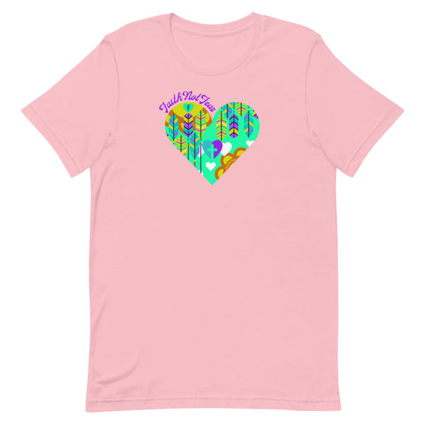 Women's T-Shirt Faith Not Fear Heart - Purple Art