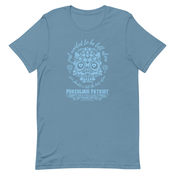 Women's T-Shirt Pureblood Skull - Lt Blue Art