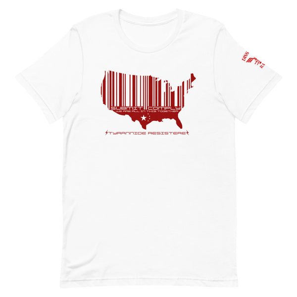 T-Shirt AMERICAN BARCODE - RED ART